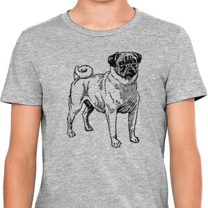 Moon Mouse Apparel Cute Little Pug Dog Kids Unisex Youth Cotton T-Shirt