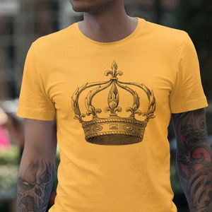 Mond Maus Bekleidung König Krone Unisex Erwachsene gedruckt Baumwolle Crew T Shirt