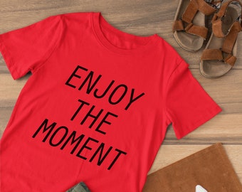 Moon Mouse Apparel Enjoy the Moment Black Print Soft Kids Unisex Cotton Youth T-Shirt Top