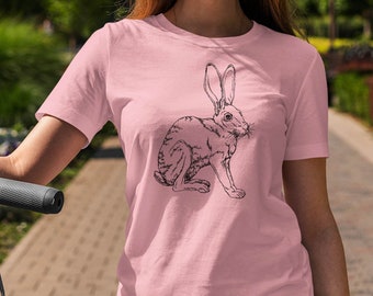 Moon Mouse Apparel Big Ear Rabbit Kids Unisex Youth Printed Cotton T-Shirt