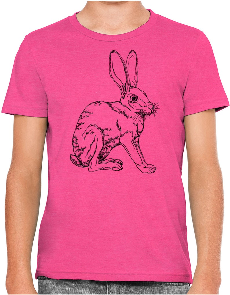 Moon Mouse Apparel Big Ear Rabbit Kids Unisex Youth Printed Cotton T-Shirt