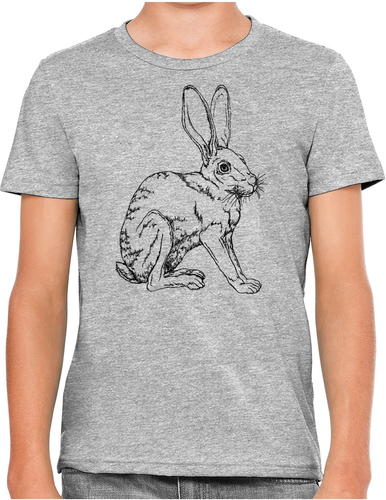 Moon Mouse Apparel Big Ear Rabbit Kids Unisex Youth Printed Cotton T-Shirt