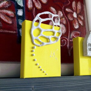 Wall sculpture art, abstract  yellow&white wall art, 3d contemporary art, contemporary art sculpture, 3D wall art