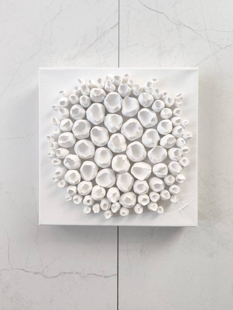 Abstract coral sculpture, white clay wall sculpture, abstract sculpture, coral wall art, small sculpture, bookshelf decor image 4