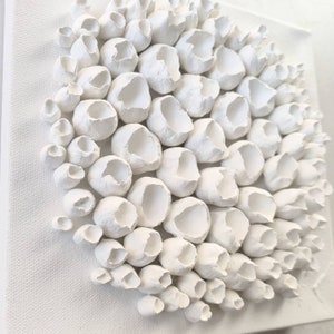 Abstract coral sculpture, white clay wall sculpture, abstract sculpture, coral wall art, small sculpture, bookshelf decor image 5