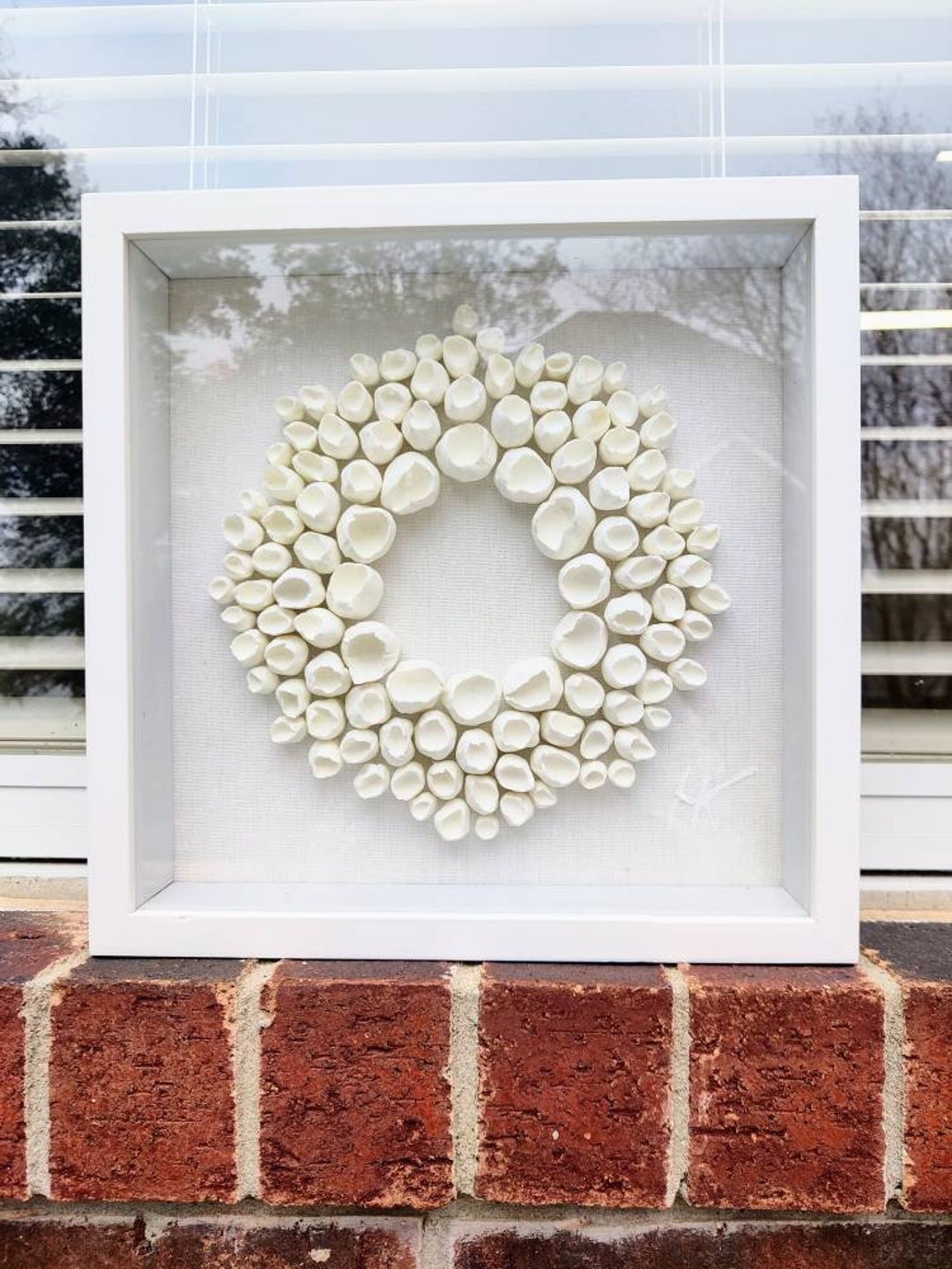 Ivory White Wall Sculpture, Framed Square Canvas Art, Abstract Art