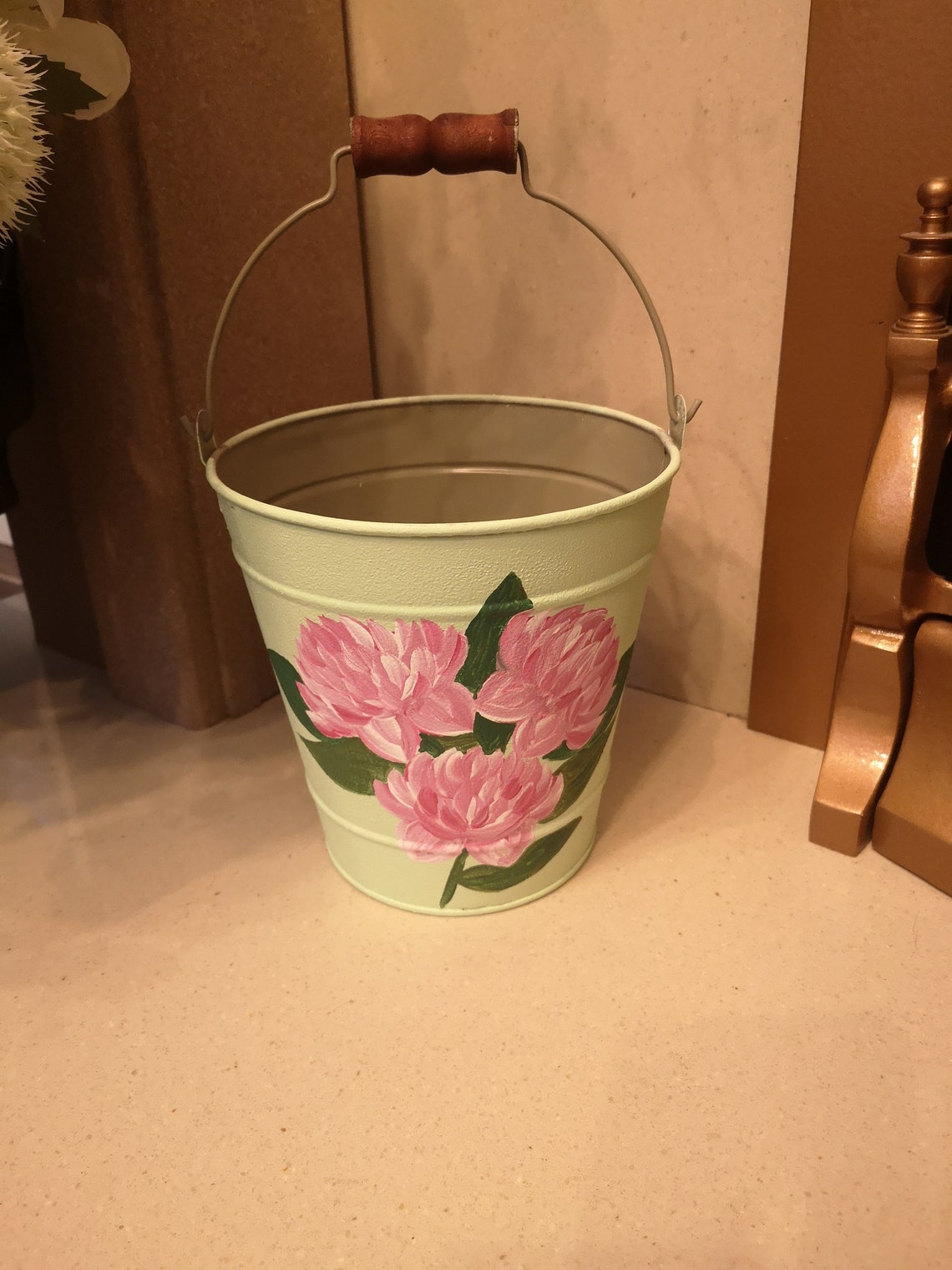 Hand painted plant bucket Etsy