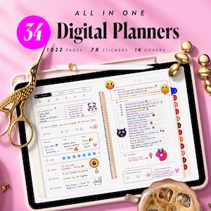 All-in-One Digital Planner 2026-2027, ADHD-Friendly Life Organizer for GoodNotes & Notability on iPad