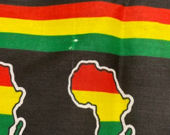 African Flag Print Fabric - SMALL DEFECT - as shown in picture **[2 yard minimum]**