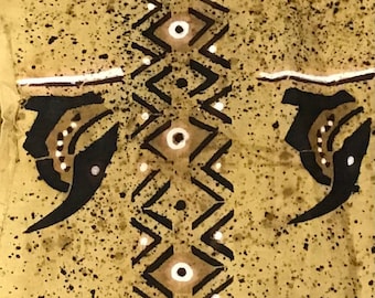 Tela africana con estampado Mud Cloth - 91, marrón claro**[mínimo 2 yardas]**