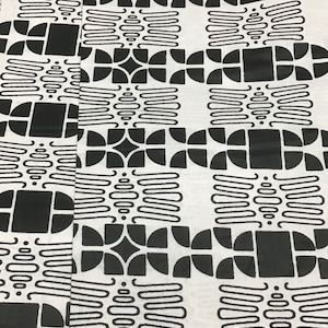 African Print Fabric, black and white connections, **2 yard minimum**