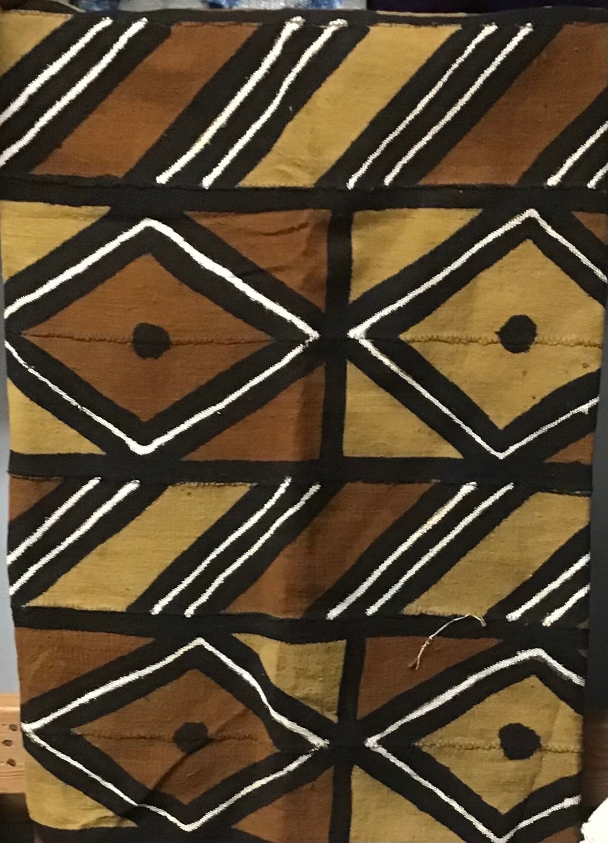 gold white 49 black border Hand Woven Mud Cloth