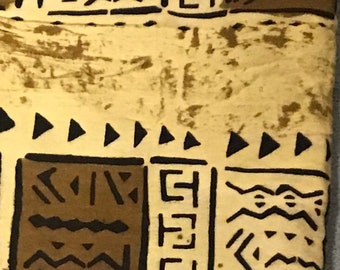 Tela africana con estampado de barro - 92, marrón claro**[2 yardas mínimo]**