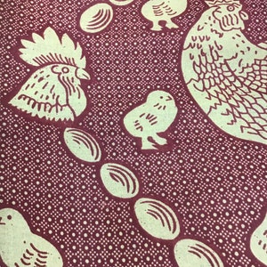 African Print Fabric, hens, chicks **[2 yard minimum]**