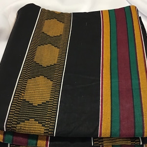 Kente MARINEBLAUWE Afrikaanse stof **[minimaal 2 meter]**
