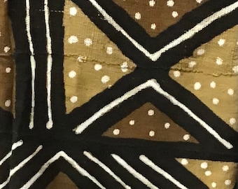 Paño de barro tejido a mano (12) negro, blanco, dorado, marrón
