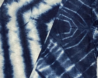 Mud Cloth PRINT African  Fabric -  blue indigo, graph bars