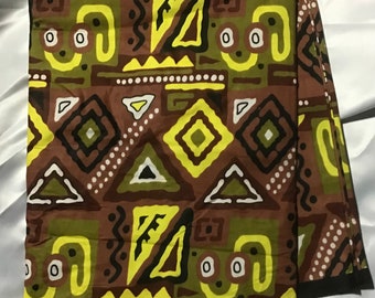 African Print Fabric, abstract, brown, tan, yellow, wholesale available