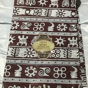 African Print Fabric, Bogolan, abstract, tan and beige **[2 yard minimum]**
