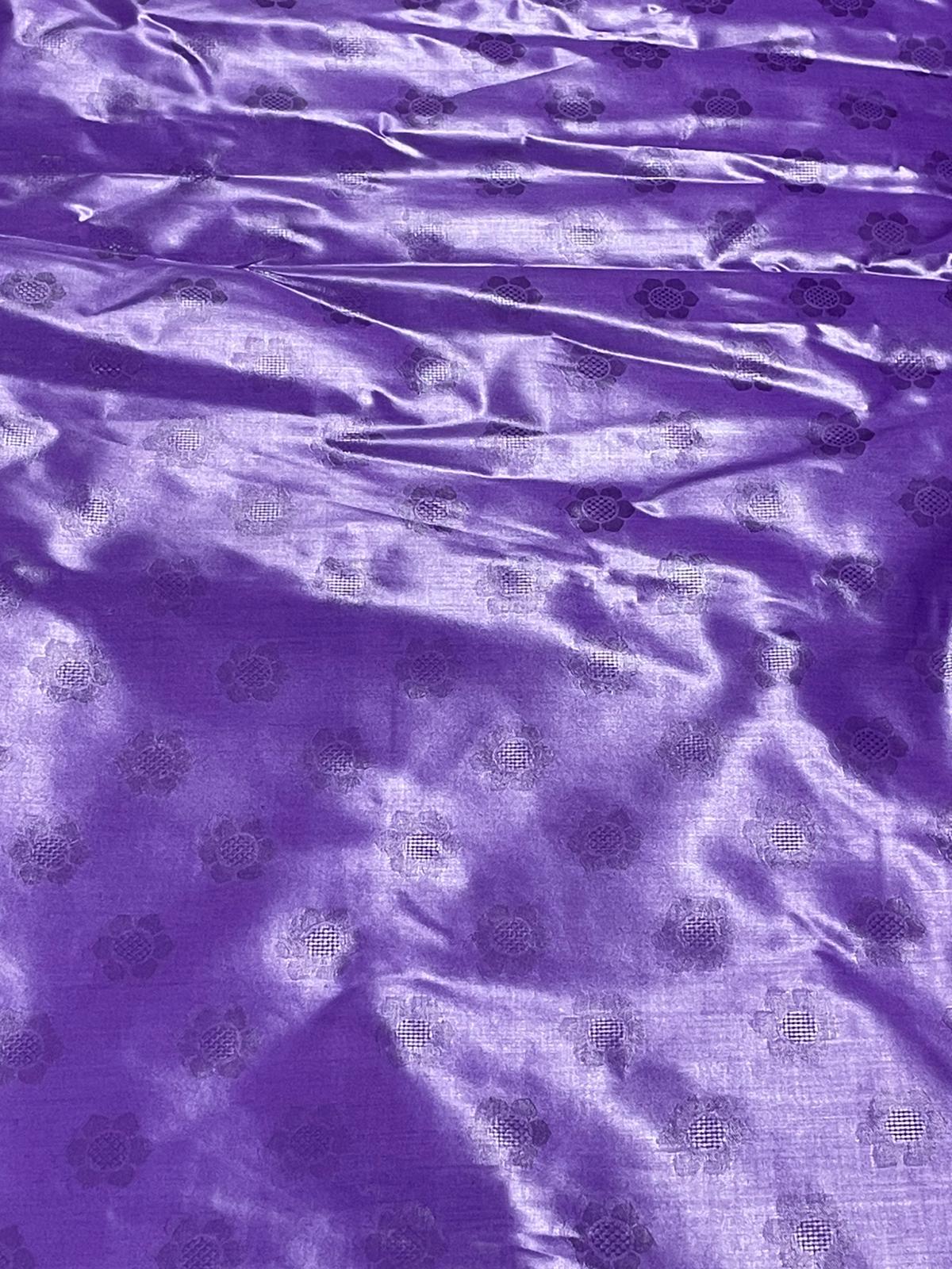Swiss Mode Queen Flowers Purple African Basin Richie Fabric shimmering brocade Gorgeous Purple Leaf Flower Embroidery Black Brocade Fabric  main image 3