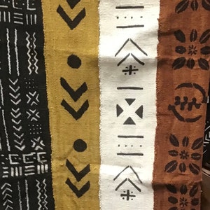 gold white 49 black border Hand Woven Mud Cloth