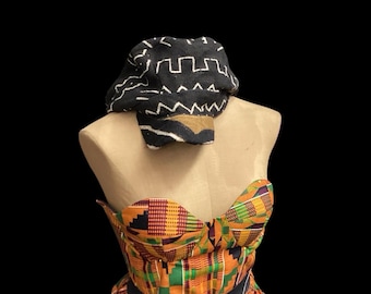 Handmade African Mudcloth Baseball Cap, Unisex Bogolanfini Cap