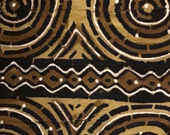 Paño de barro tejido a mano, (205) beige, marrón, negro, círculos, anillos, corriente de agua