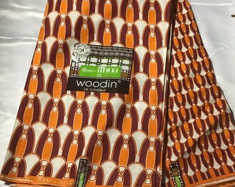 Mini-Maxi de Woodin Afrikanischer Stoff - Orange und Burgund **[2 YARD MINIMUM]**