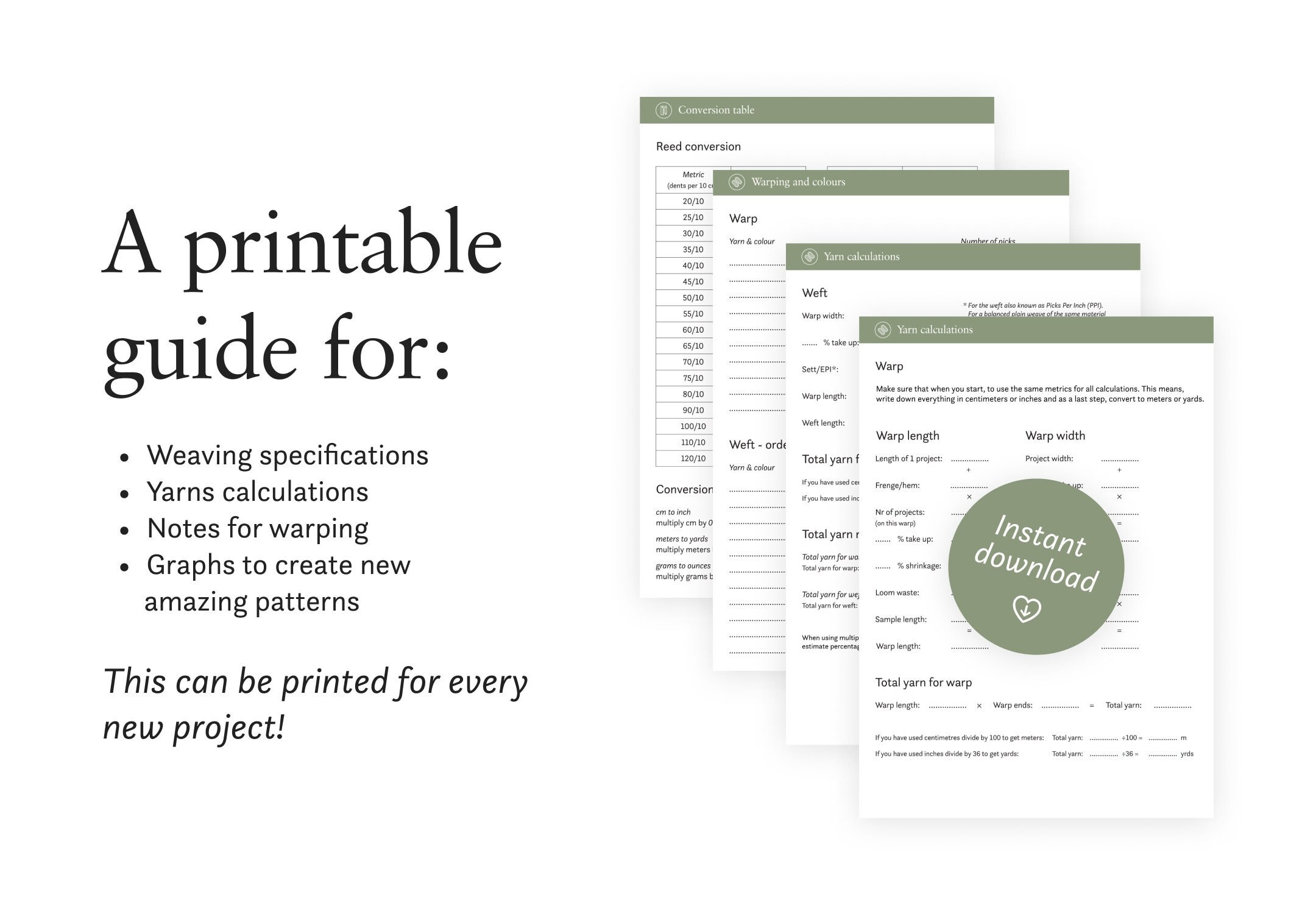 Weaving Project Planner With Weaving Grid | Graph Paper Bundle ...