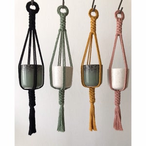 Kit Macrame, Mini Pflanzenhänger The Royal, 100% recycelte Baumwolle, pdf MUSTER TUTORIAL