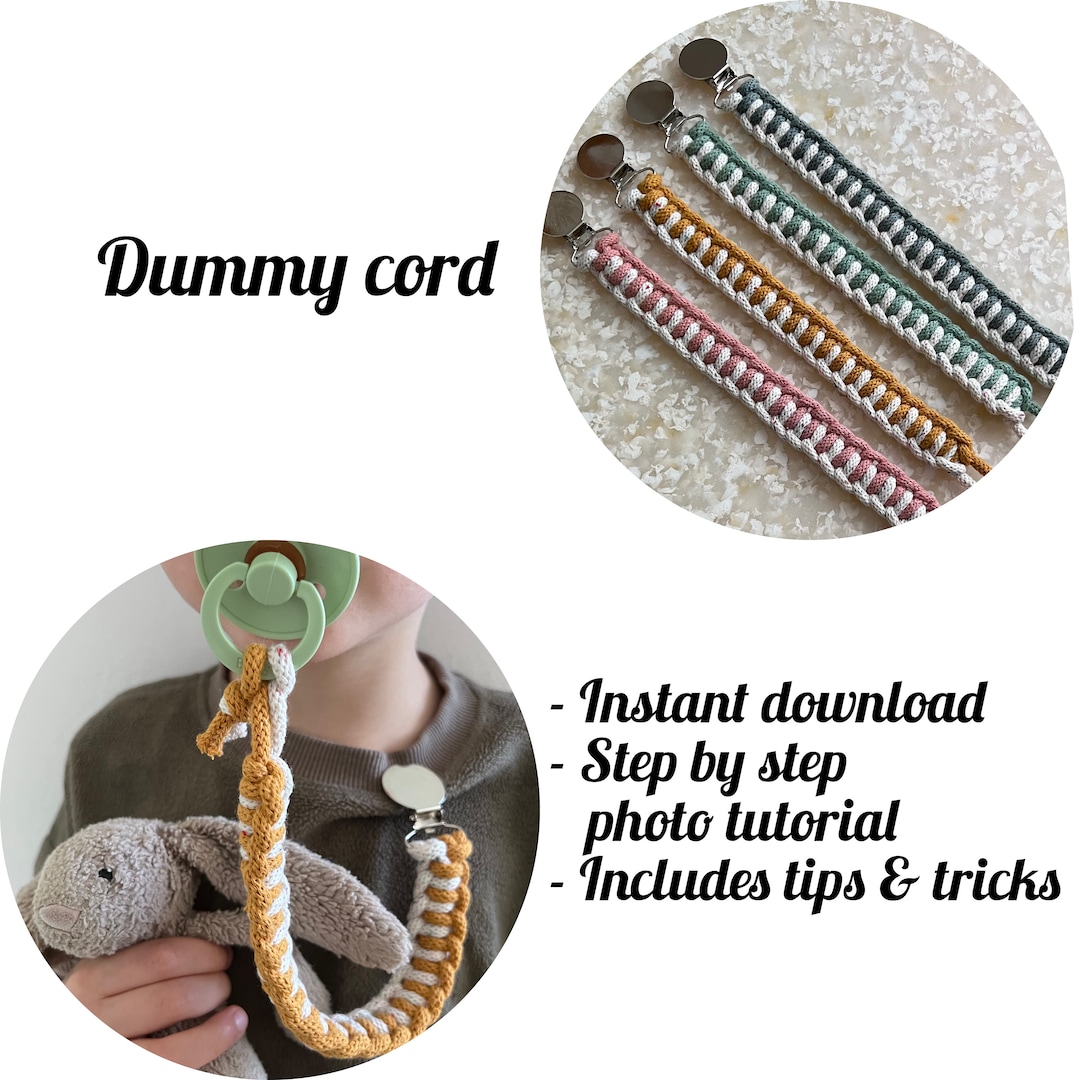 Macrame TUTORIAL, Multi Colour Baby Pacifier, Baby Dummy Clip, Pdf ...