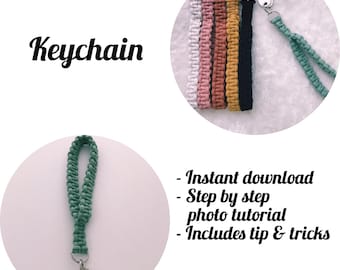 Macrame TUTORIAL Keychain Short / Long pdf PATTERN DIY