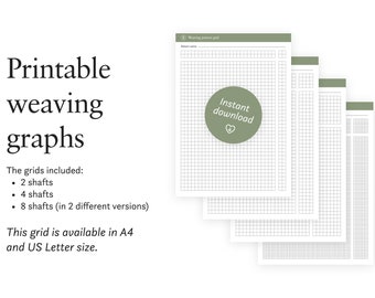 織り模様のグリッド | グラフ用紙の束 | A4 および US レターで印刷可能な PDF