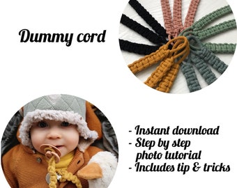 Macrame TUTORIAL, Baby pacifier, Baby dummy clip, pdf PATTERN DIY