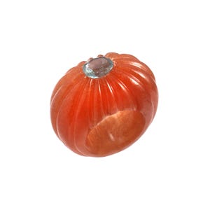 Natural Orange Aventurine Russian Emerald Gemstone Ring Handmade Gemstone Ring Orange Gemstone Ring Unique Design carving Ring