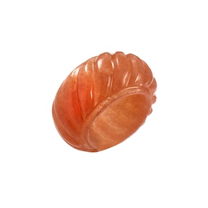 Natural Orange Aventurine Gemstone Ring Handmade carving  Gemstone Solid Ring Unheated Untreated Gemstone Ring Gift Man, Woman carving Ring
