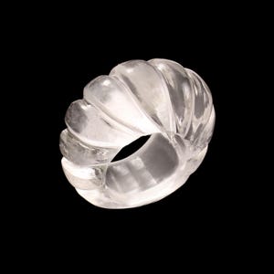 Natural Clear Quartz Ring Solid Band Crystal Color White Stone Gemstone Men Women Healing Stack Stacking Wedding Engagement Handmade ring