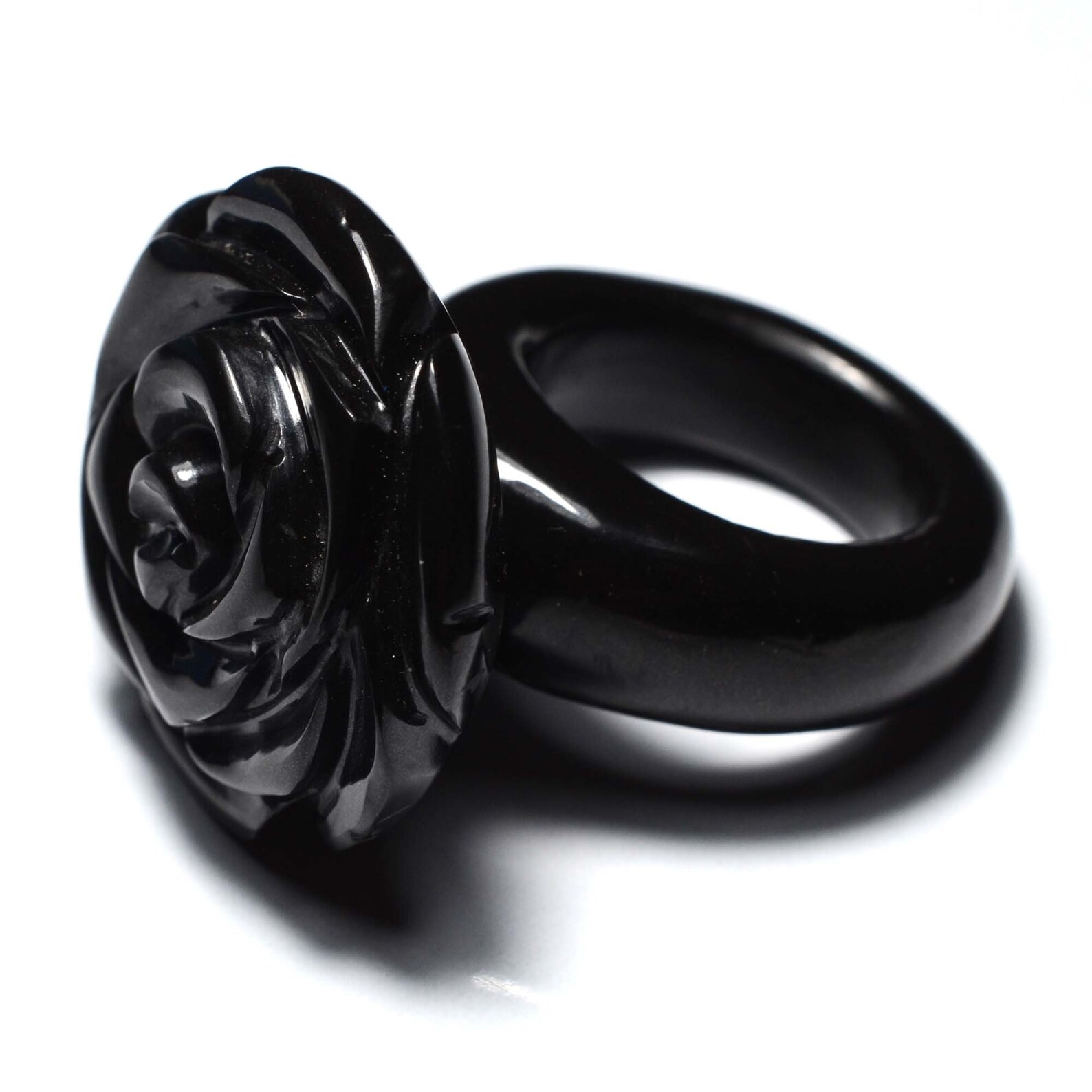 Natural Black Jade Ring Natural gemstone ring Natural Black Etsy