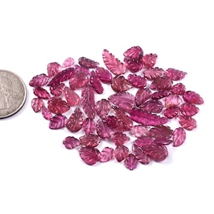 Rare! Pink Tourmaline Gemstone Carving, Tourmaline leaf  Carving , Handmade Carving, Loose Gemstone  Carving for necklace  gift for him