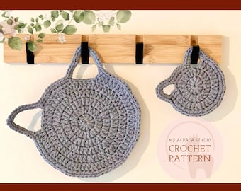 Crochet PATTERN: Cat Potholder + Dish Scrubby, 2 in 1 Pattern | Instant Download PDF | Circular Kitty Hot Pad | Cat Lover Gift