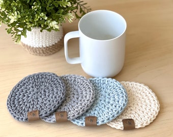 Round Coaster (1 piece) | Hand Crocheted | 100% Premium Cotton | Farmhouse Home Decor | Minimalistic | Coaster for Office | Birthday Gift
