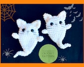 Crochet PATTERN Cat Pocket Doll Amigurumi Halloween Spooky Decor Halloween Ghost Garland Cat Key chain Kitty Pin Cat Lovers Gift