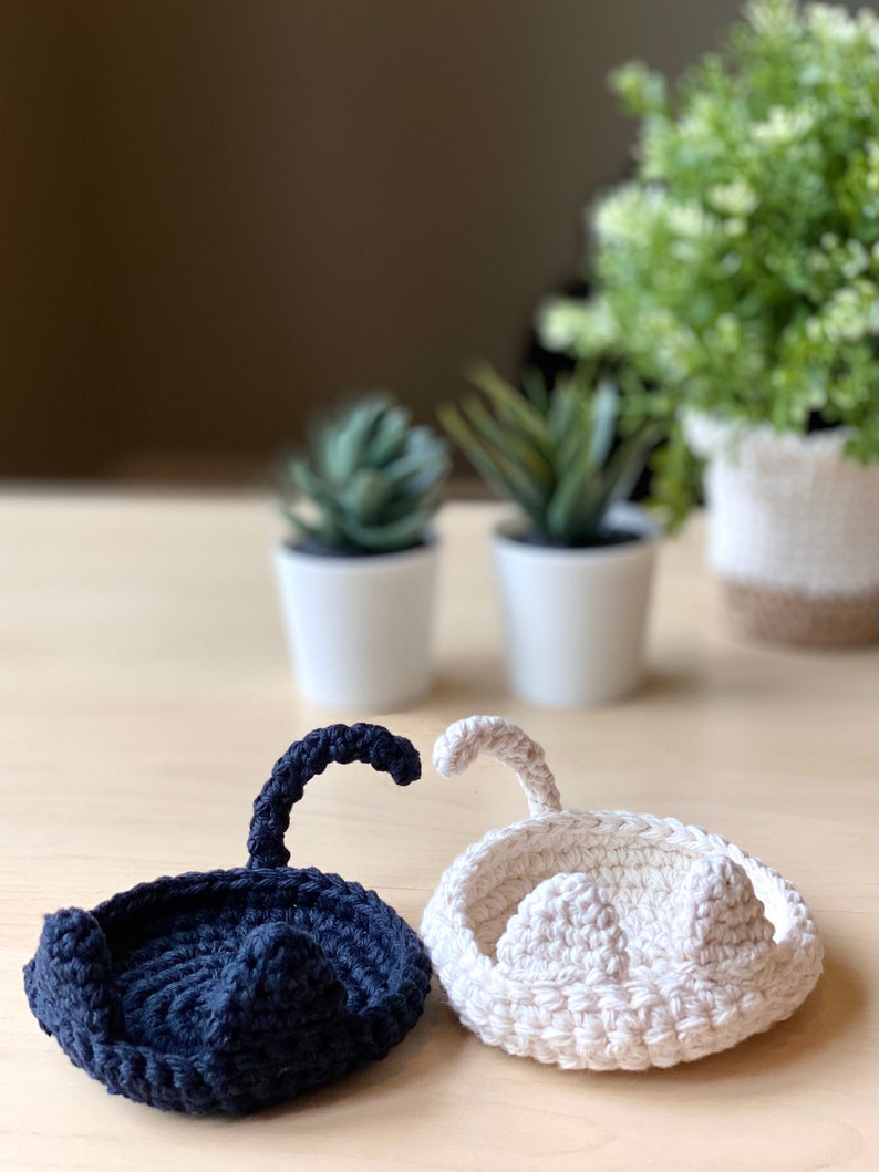 Cat Ring Dish 100 Cotton HandCrocheted Trinket Dish Etsy