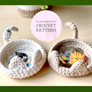 Häkelanleitung: Ring mit Katze | Kitty Schmuckschale | Katze Wohnkultur | Katze Amigurumi | Gehäkelte Ringhalter | Geschenk für Paare | Katzenliebhaber Geschenk