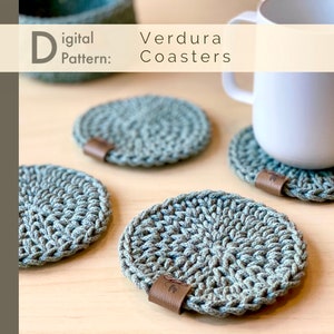 Crochet PATTERN: Round Coasters ⪼ Verdura | Instant Download PDF| Minimalist Modern Table Decor| Modern Farmhouse Home Decor | Quick n Easy