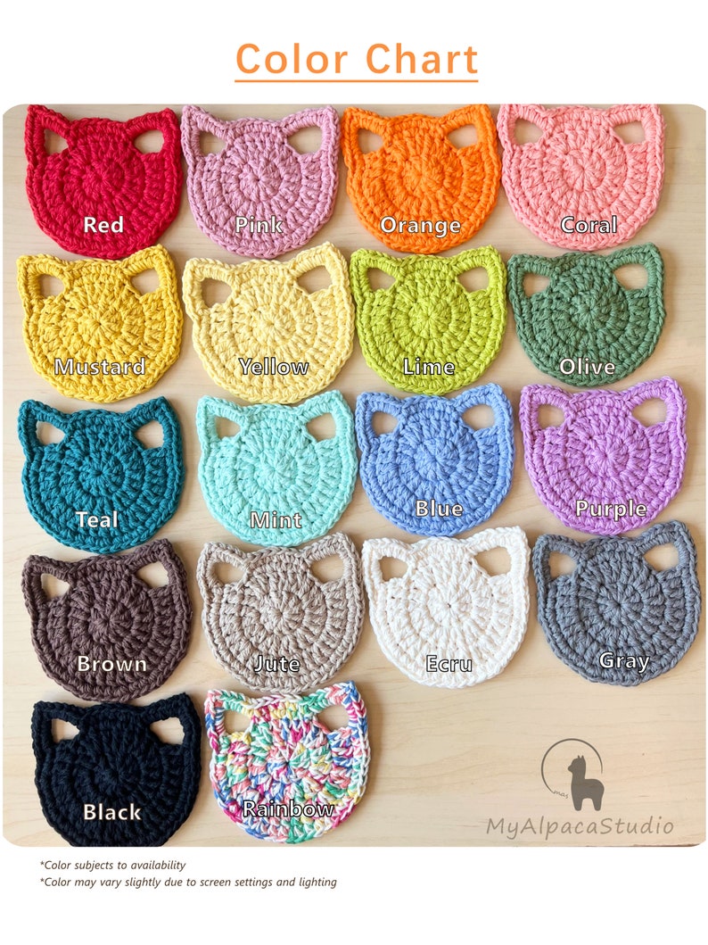 Cat Dish Scrubbies Set of 3 Hand-crocheted 100% Cotton Kitty Wash Cloth Cute Kitchen Linen Cat Lovers Gift Housewarming Gift image 9