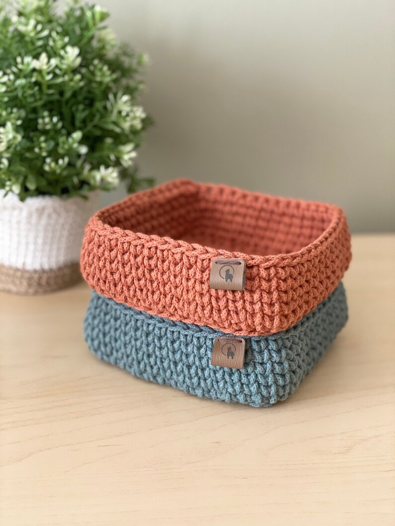 Crochet PATTERN Square Basket Instant Download PDF Etsy