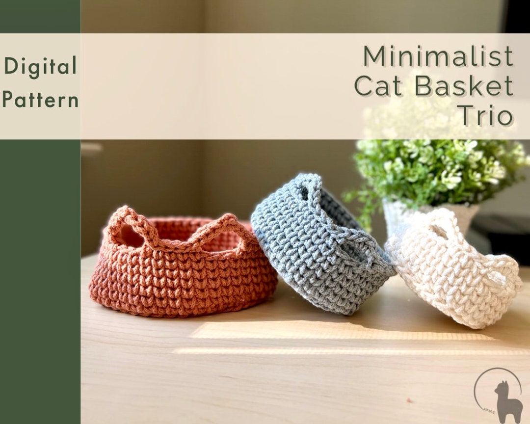 Crochet PATTERN Cat Basket Set Instant Download PDF Etsy