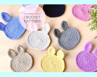 Crochet PATTERN: Minimalist Bunny Coaster| Easter Table Decor|Instant Download PDF| Rabbit Mug Rug| DIY Amigurumi Coaster| Bunny Lover Gift