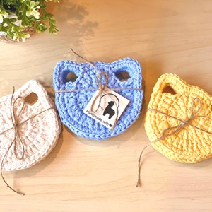 Cat Dish Scrubbies- Set of 3 | Hand-crocheted | 100% Cotton | Kitty Wash Cloth | Cute Kitchen Linen | Cat Lovers Gift | Housewarming Gift